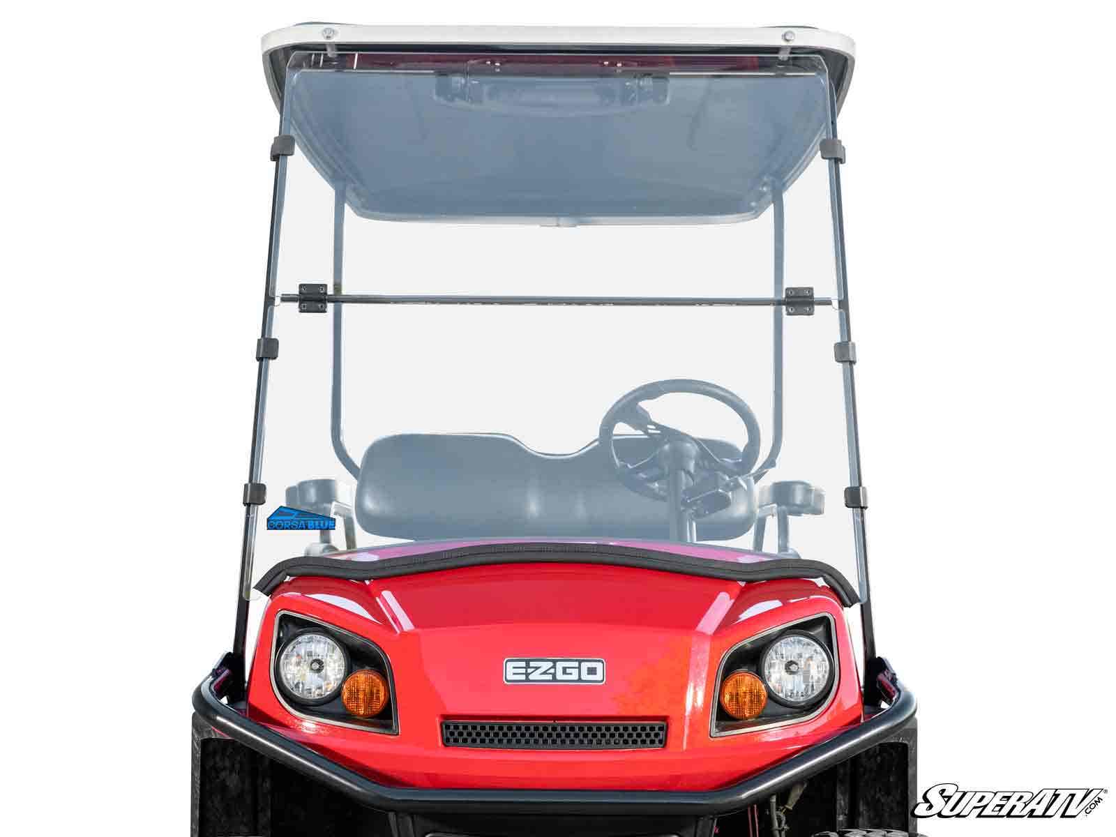 Corsa Blue E-Z-GO Express S Scratch-Resistant Flip Down Windshield